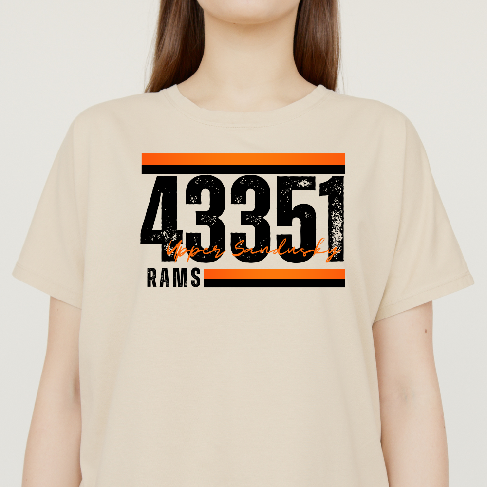 Upper Sandusky Rams 43351 Zip Code Tee